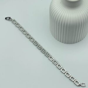 Rectangular Link Bracelet with Stones