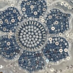 Lace accessory flower blue design
