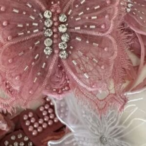 Lace accessories pink butterfly design