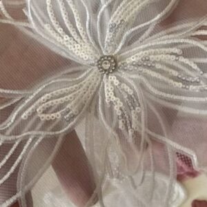 Lace accessories transparent white flower design