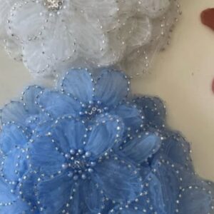 Lace accessories flower banquet design blue, and white